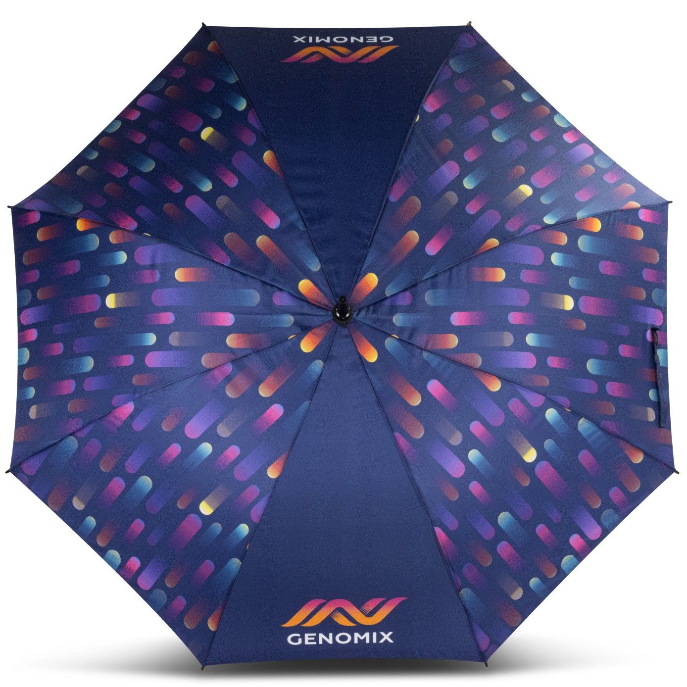 Full Colour umbrella featuring vivid custom printed canopy artwork, open top view